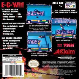 Box back cover for Ecw Hardcore Revolution on the Nintendo Game Boy Color.