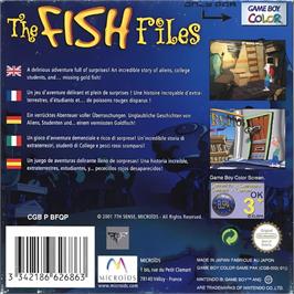Box back cover for Fish Files, The on the Nintendo Game Boy Color.