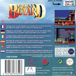 Box back cover for Fort Boyard on the Nintendo Game Boy Color.