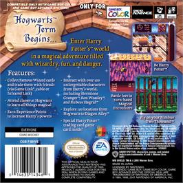Box back cover for Harry Potter And The Sorcerer's Stone on the Nintendo Game Boy Color.