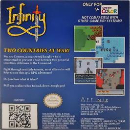 Box back cover for Infinity on the Nintendo Game Boy Color.