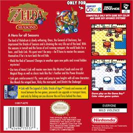 Box back cover for Legend Of Zelda - Oracle Of Seasons, The on the Nintendo Game Boy Color.