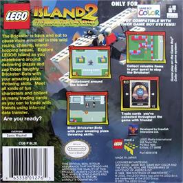 Box back cover for Lego Island 2 - The Brickster's Revenge on the Nintendo Game Boy Color.
