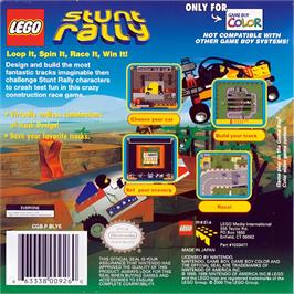 Box back cover for Lego Stunt Rally on the Nintendo Game Boy Color.