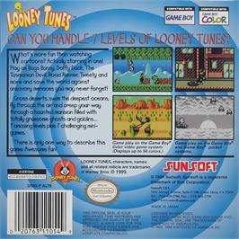 Box back cover for Looney Tunes on the Nintendo Game Boy Color.