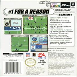 Box back cover for Madden Nfl 2002 on the Nintendo Game Boy Color.