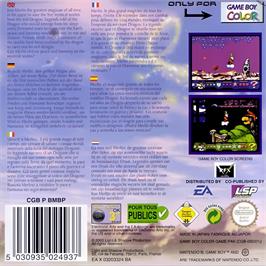 Box back cover for Merlin on the Nintendo Game Boy Color.