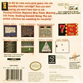 Box back cover for Microsoft - The Best Of Entertainment Pack on the Nintendo Game Boy Color.