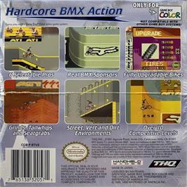 Box back cover for Mtv Sports - T.j. Lavin's Ultimate Bmx on the Nintendo Game Boy Color.