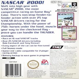 Box back cover for Nascar 2000 on the Nintendo Game Boy Color.