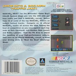 Box back cover for Nascar Heat on the Nintendo Game Boy Color.