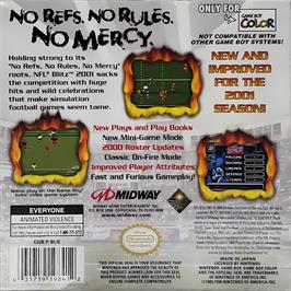 Box back cover for Nfl Blitz 2001 on the Nintendo Game Boy Color.