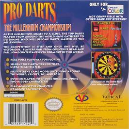 Box back cover for Pro Darts on the Nintendo Game Boy Color.