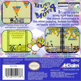 Box back cover for Puzzle Bobble 4 on the Nintendo Game Boy Color.