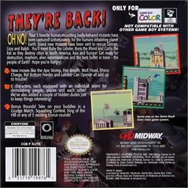 Box back cover for Rampage 2 - Universal Tour on the Nintendo Game Boy Color.