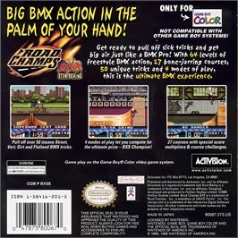 Box back cover for Road Champs - Bxs Stunt Biking on the Nintendo Game Boy Color.