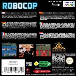 Box back cover for Robocop on the Nintendo Game Boy Color.