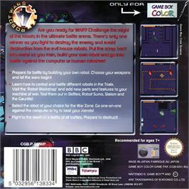 Box back cover for Robot Wars - Metal Mayhem on the Nintendo Game Boy Color.