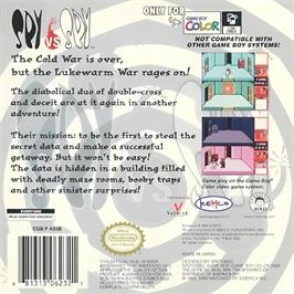 Box back cover for Spy Vs. Spy on the Nintendo Game Boy Color.