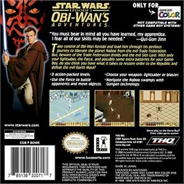 Box back cover for Star Wars - Episode I - Obi-wan's Adventures on the Nintendo Game Boy Color.