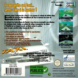 Box back cover for Taxi 2 on the Nintendo Game Boy Color.
