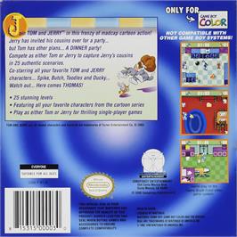 Box back cover for Tom And Jerry - Mouse Hunt on the Nintendo Game Boy Color.