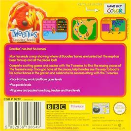 Box back cover for Tweenies - Doodles' Bones on the Nintendo Game Boy Color.