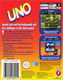 Box back cover for Uno on the Nintendo Game Boy Color.