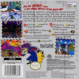 Box back cover for Wacky Races on the Nintendo Game Boy Color.