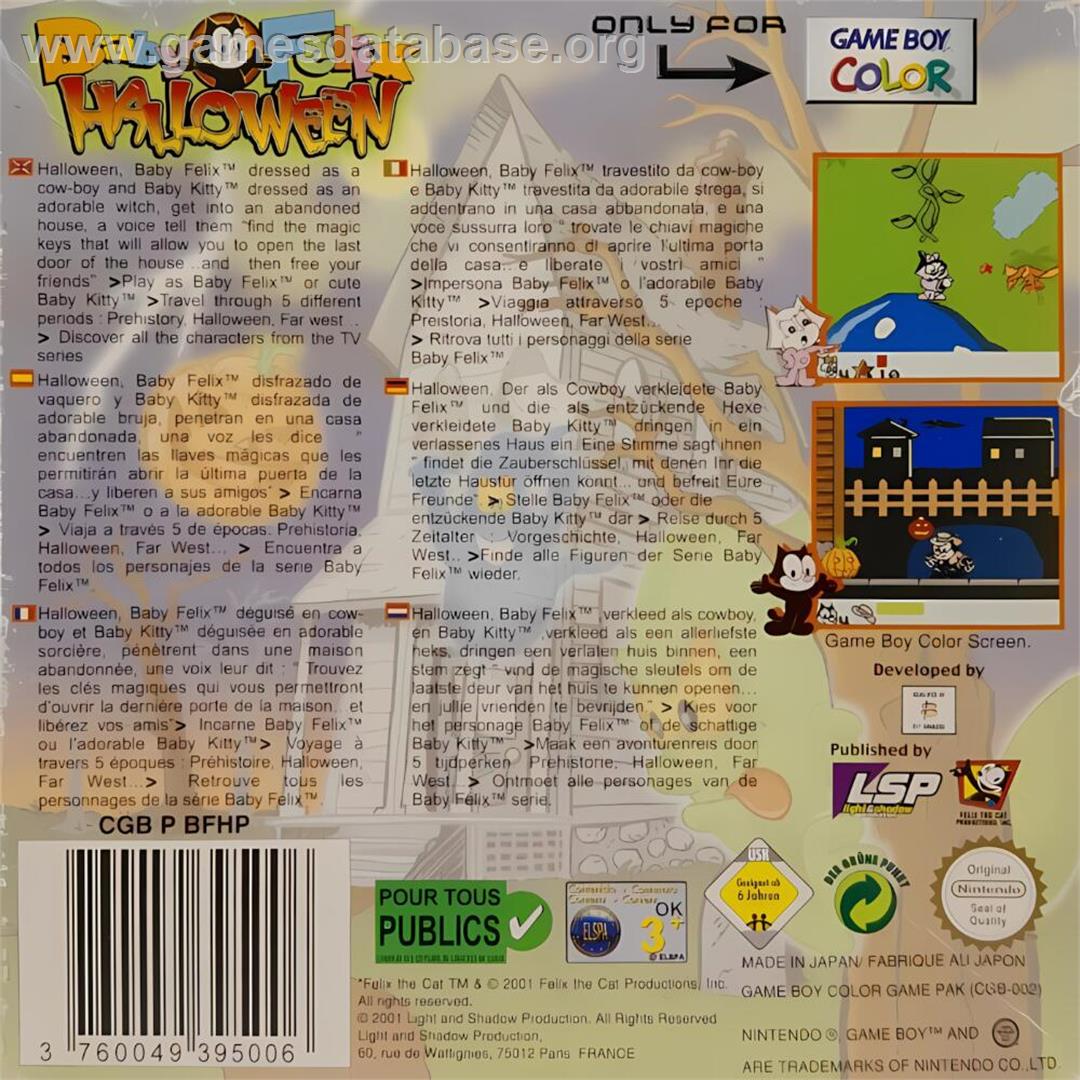 Baby Felix - Halloween - Nintendo Game Boy Color - Artwork - Box Back