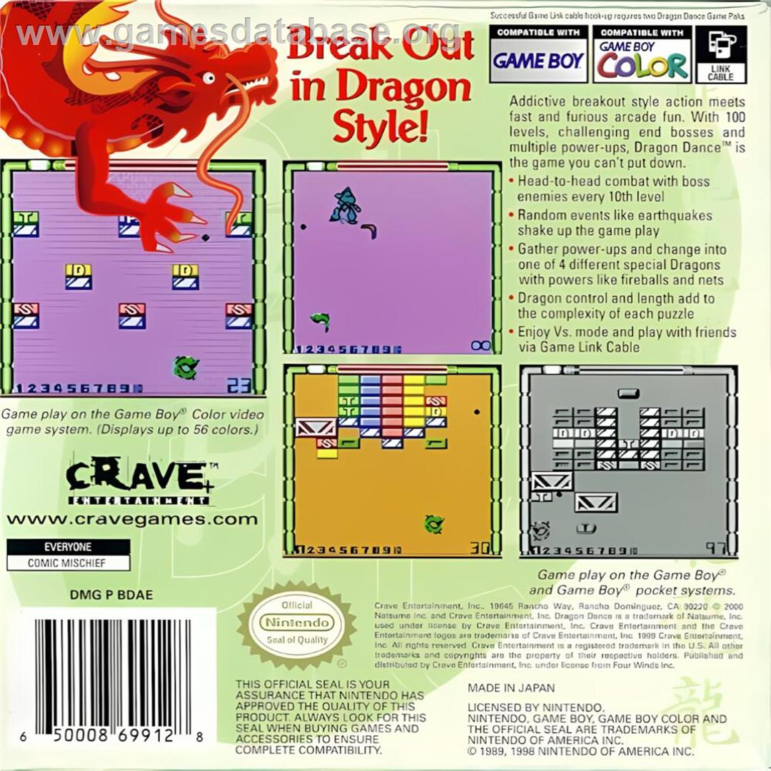 Dragon Dance - Nintendo Game Boy Color - Artwork - Box Back