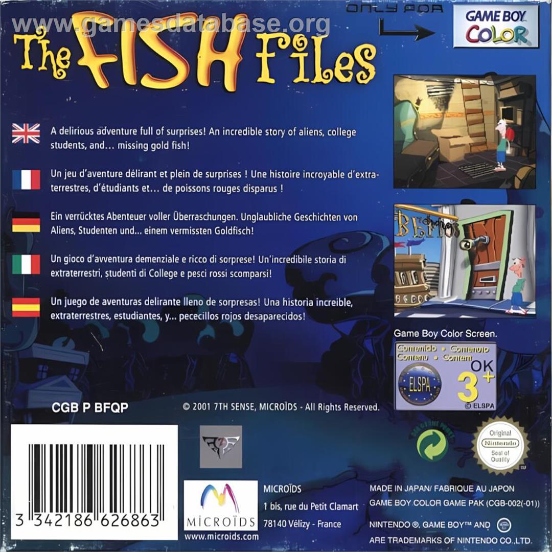 Fish Files, The - Nintendo Game Boy Color - Artwork - Box Back