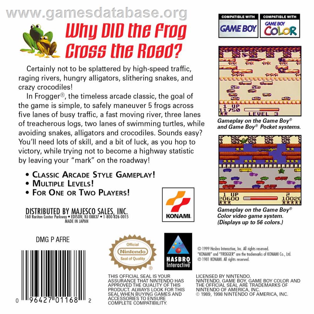 Frogger - Nintendo Game Boy Color - Artwork - Box Back