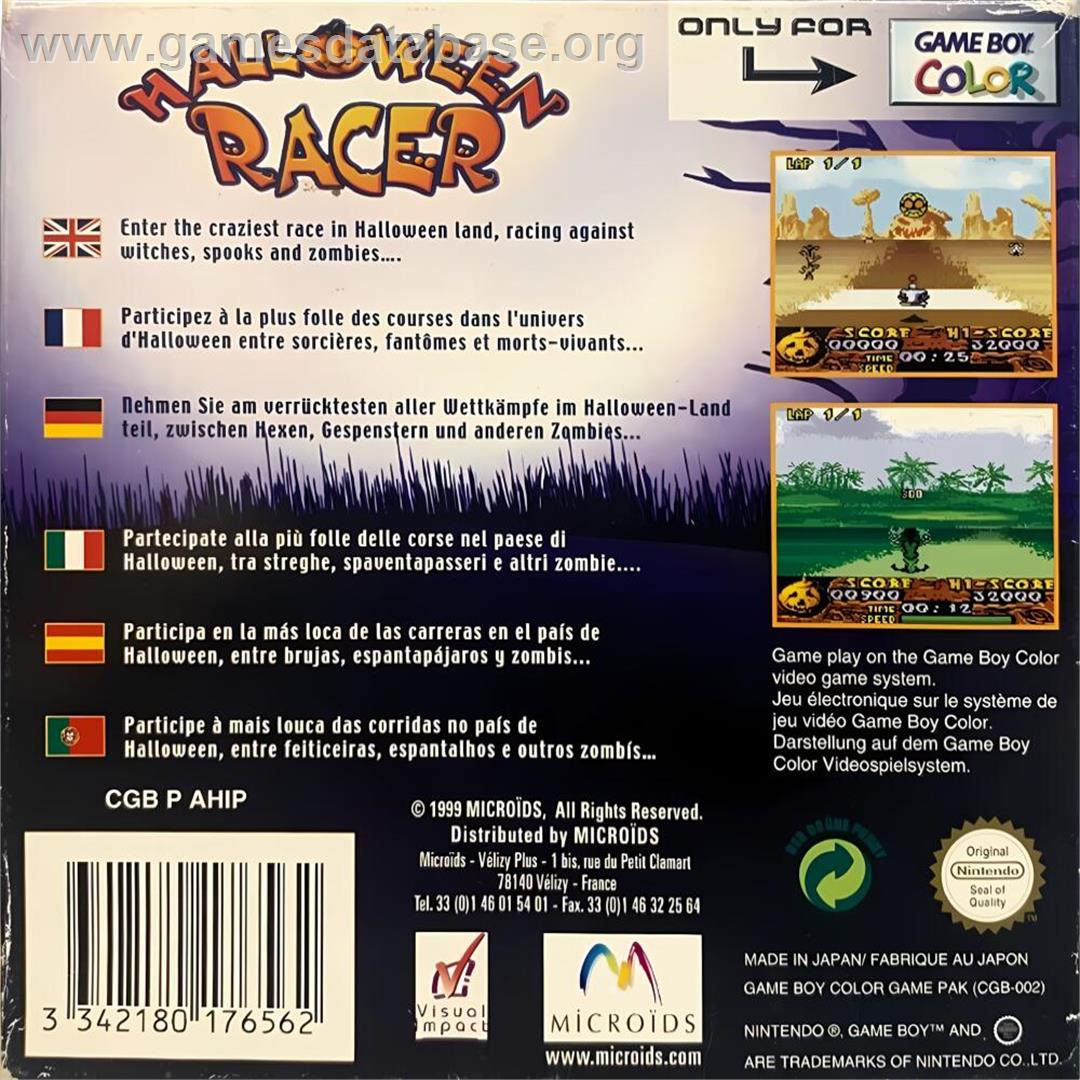 Halloween Racer - Nintendo Game Boy Color - Artwork - Box Back