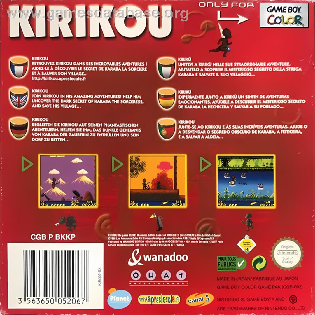 Kirikou - Nintendo Game Boy Color - Artwork - Box Back
