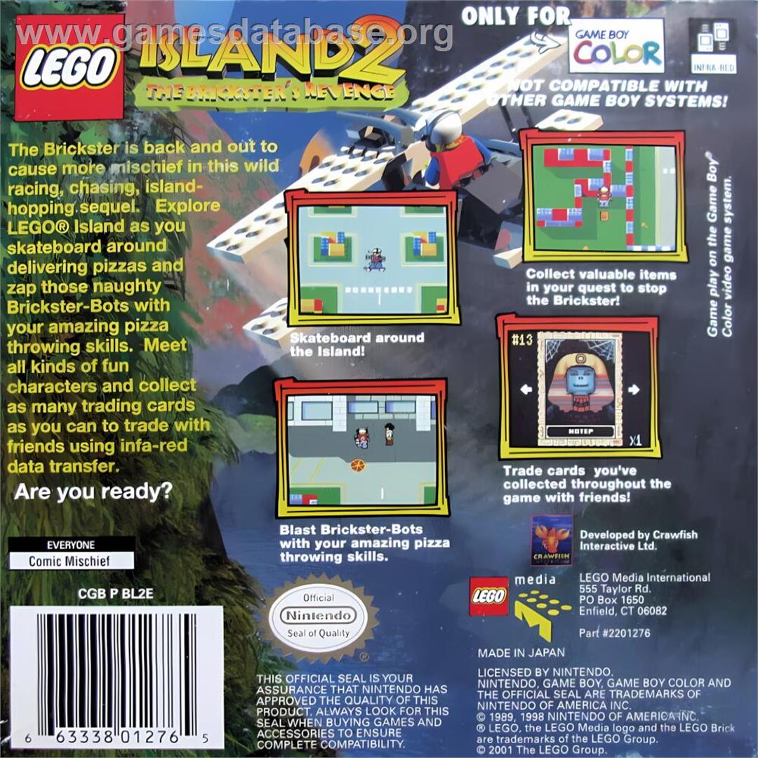 Lego Island 2 - The Brickster's Revenge - Nintendo Game Boy Color - Artwork - Box Back
