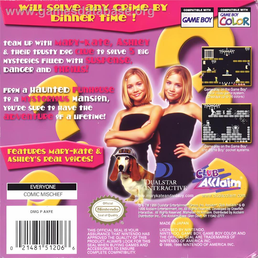 New Adventures Of Mary-kate And Ashley, The - Nintendo Game Boy Color - Artwork - Box Back