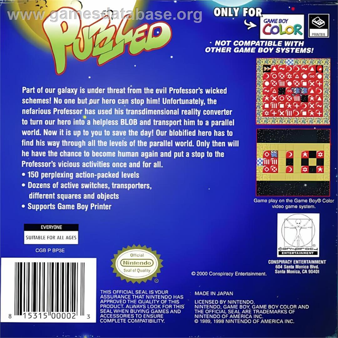 Puzzled - Nintendo Game Boy Color - Artwork - Box Back