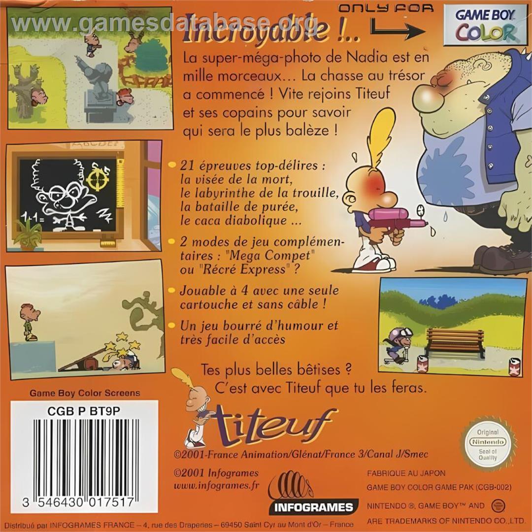 Tootuff - Nintendo Game Boy Color - Artwork - Box Back
