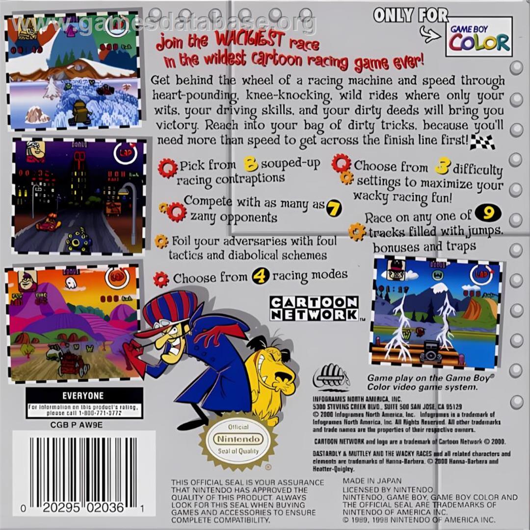 Wacky Races - Nintendo Game Boy Color - Artwork - Box Back