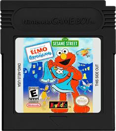 Cartridge artwork for Adventures Of Elmo In Grouchland, The on the Nintendo Game Boy Color.