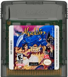 Cartridge artwork for Aladdin on the Nintendo Game Boy Color.