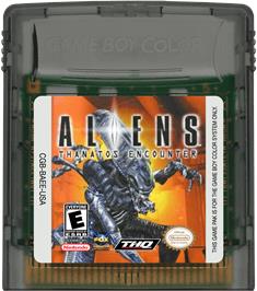 Cartridge artwork for Aliens - Thanatos Encounter on the Nintendo Game Boy Color.