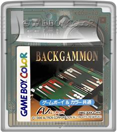 Cartridge artwork for Backgammon on the Nintendo Game Boy Color.