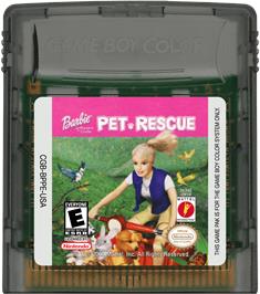 Cartridge artwork for Barbie - Pet Rescue on the Nintendo Game Boy Color.