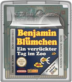 Cartridge artwork for Benjamin Bluemchen - Ein Verrueckter Tag Im Zoo on the Nintendo Game Boy Color.