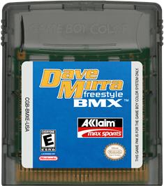 Cartridge artwork for Dave Mirra Freestyle BMX on the Nintendo Game Boy Color.