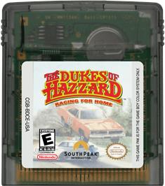 Cartridge artwork for Dukes Of Hazzard, The - Racing For Home on the Nintendo Game Boy Color.