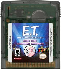 Cartridge artwork for E.t. And The Cosmic Garden on the Nintendo Game Boy Color.