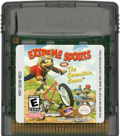 Cartridge artwork for Extreme Sports With The Berenstain Bears on the Nintendo Game Boy Color.